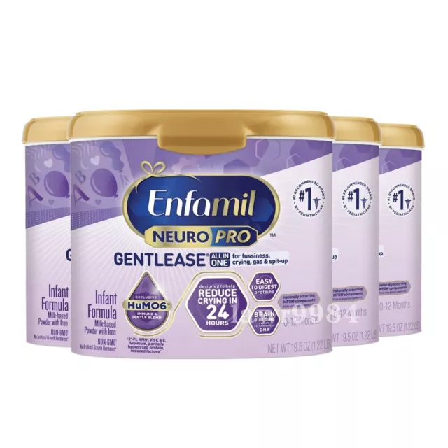 Enfamil NEUROPRO Care Gentlease Infant Formula 19.5oz EXP-01/01/25 4-cans