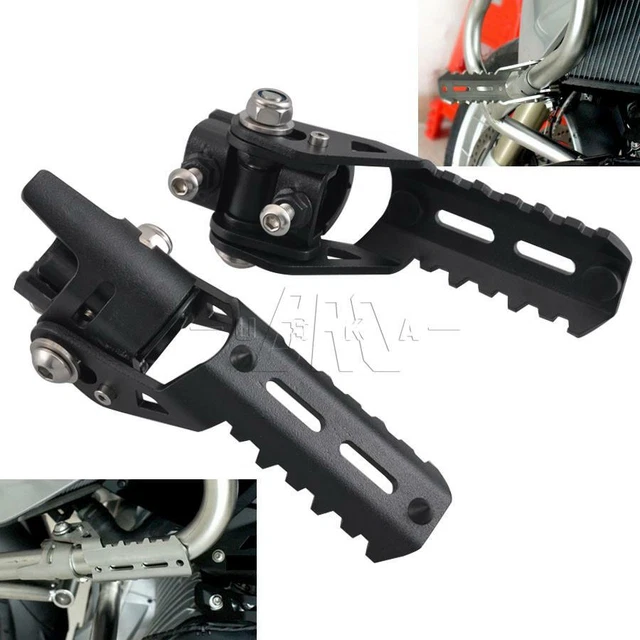 Pair Black Stainless Steel Highway Foot Pedal Pegs For BMW R1200GS LC 2013-2017