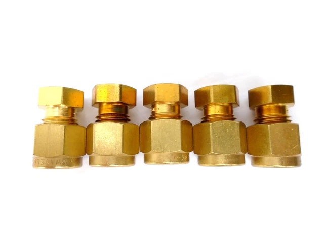 (5 Pcs.) SWAGELOK - B-400-C - LEAK TIGHT BRASS CAP for 1/4 in. OD Tubing - (NEW)