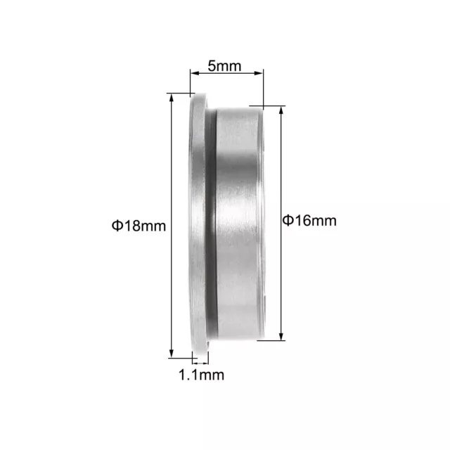 10Pcs F688-2RS Flange Ball Bearing 8mmx16mmx5mm Double Sealed Bearing 3