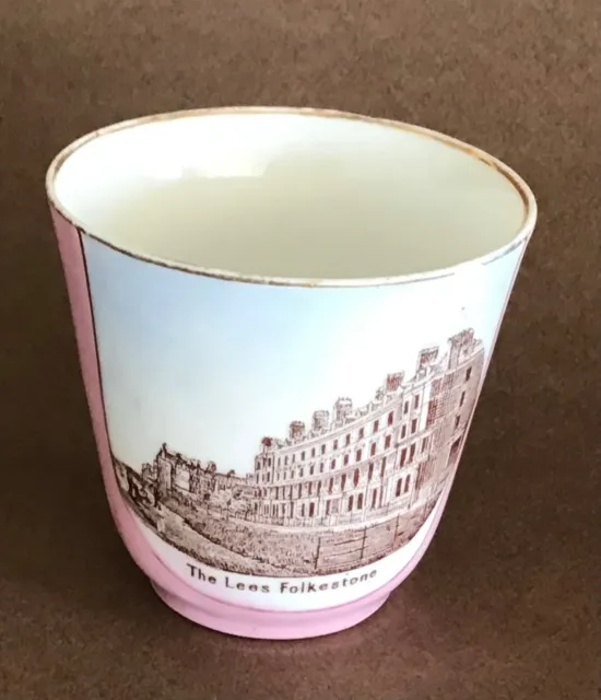 Antique 19th century german porcelain pictorial souvenir— The Lees Folkestone.