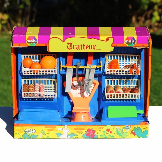 ANCIEN JOUET MINIATURE épicerie marchande poulet plâtre années 30 EUR