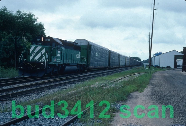 BN Burlington Northern SD40-2 #7034 at Onalaska WI 1991 ORIGINAL Slide!