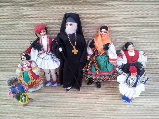 Lote De 7 Muñecas Antigua Funda No Religiosa Art Pop , Old Francesa Doll