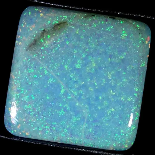 7.90Cts. 16X16X4mm. Natural Rare Fire Monarch Sterling Opal Square Cab Gemstone