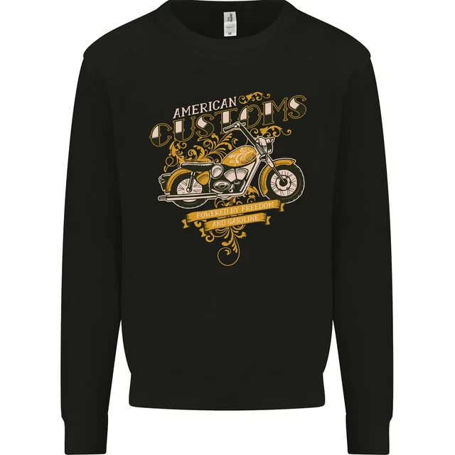 Biker American Customs Moto Chopper Uomo Felpa Maglione
