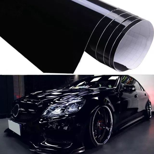 Autocollant autocollant film vinyle noir brillant pour voiture ajoute une touche
