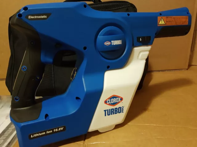 Clorox Turbo Pro Electrostatic Sprayer guaranteed to spray new battery included Clorox Turbo Pro Electrostatic Sprayer guaranteed to spray new battery included