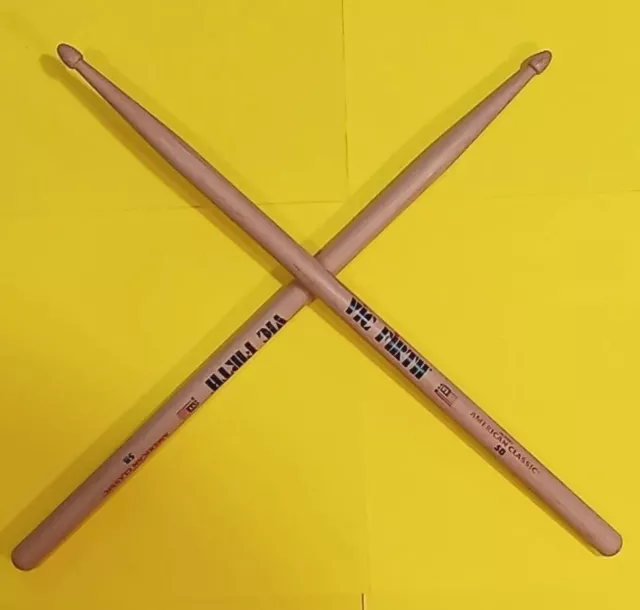 Pair Of Used Vic Firth Hickory American Classic 5B Drum Sticks