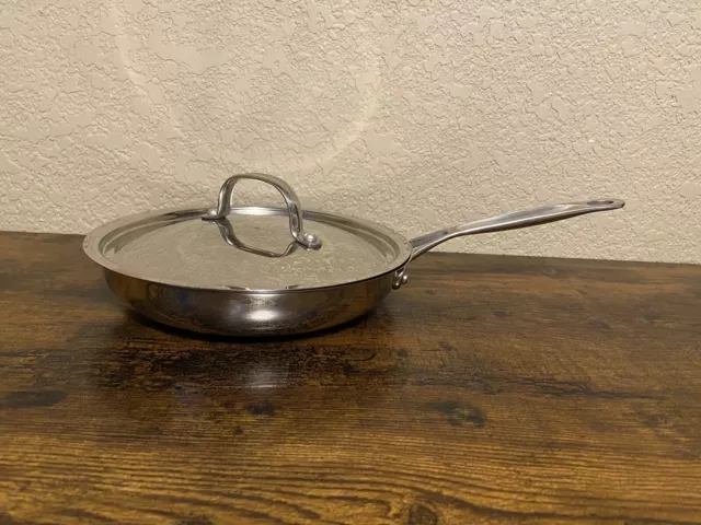 Cuisinart 8" Skillet Frying Pan with Lid Stainless Steel 722-20 Cuisinart 8" Skillet Frying Pan with Lid Stainless Steel 722-20