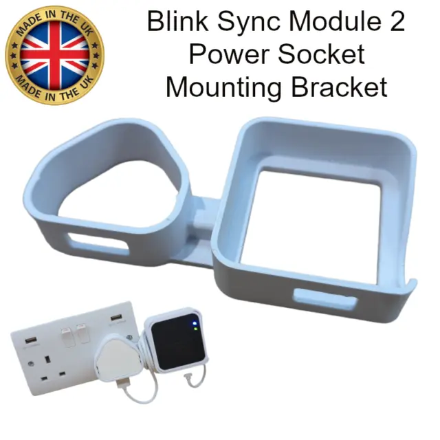 Blink Sync Module 2 Power Socket Mounting Bracket 2 gang plug version offset