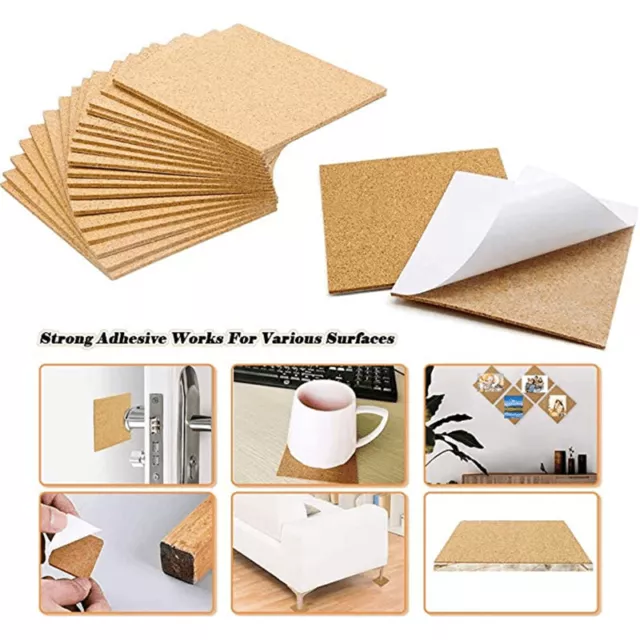 Self-Adhesive Cork Circle - 50-Pack Cork Backing Sheets for Coasters DIY Crafts