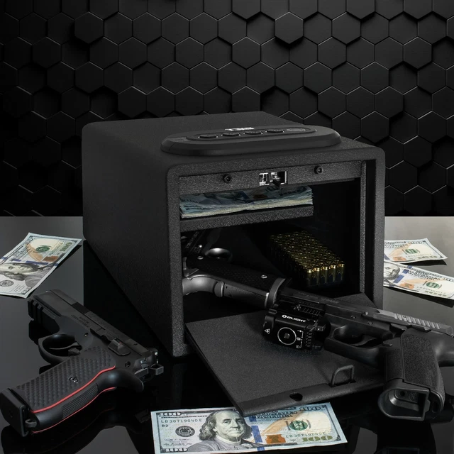 FINGERPRINT MULTI GUN Vault Lock Box Case Handgun Ammo Firearm