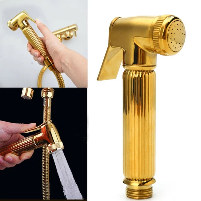 Cabezal de ducha de mano latón dorado baño inodoro de mano bidé aerosol baño