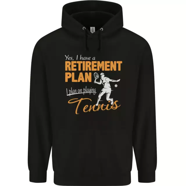 Retirement Plan Playing Tennis Player Funny Mens 80% Cotton Hoodie