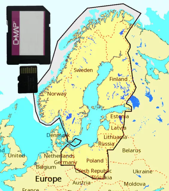 2021 C-MAP DISCOVER MAP CHART microSD SD CARD BALTIC SEA,NORWAY,SWEDEN,FINLAND