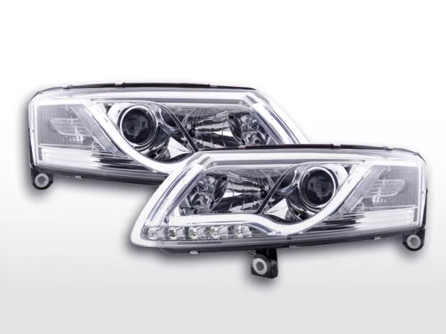 Scheinwerfer Set Daylight LED TFL-Optik Audi A6 Typ 4F  04-08 chrom