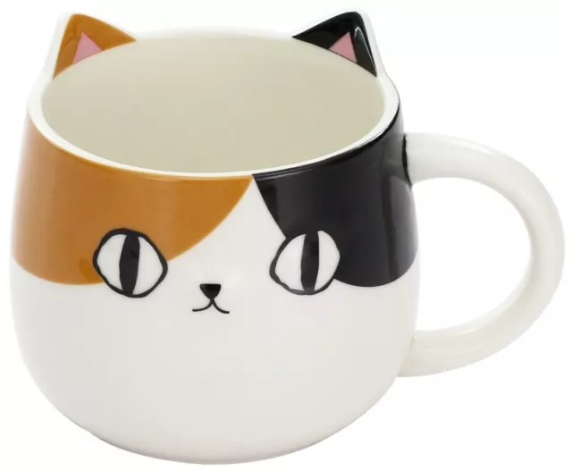 3 Cat Brothers Neko Sankyodai Japan Calico Cat Ceramic Mug Cup Gift Box NEW