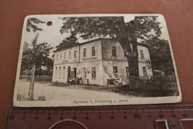 tolle alte Karte-   Gasthaus z. Reichskrone  Egelsdorf  Friedeberg Queis