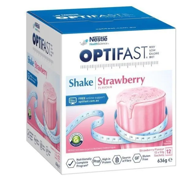 New Optifast VLCD Shake Strawberry 12 x 53g - Free Shipping