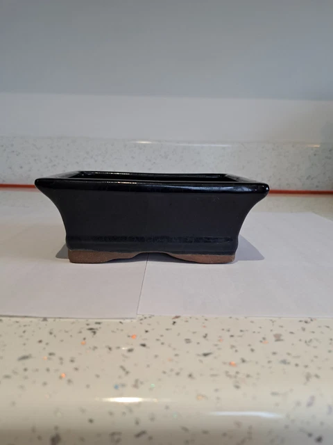 Dark Blue Bonsai Pot - rectangular