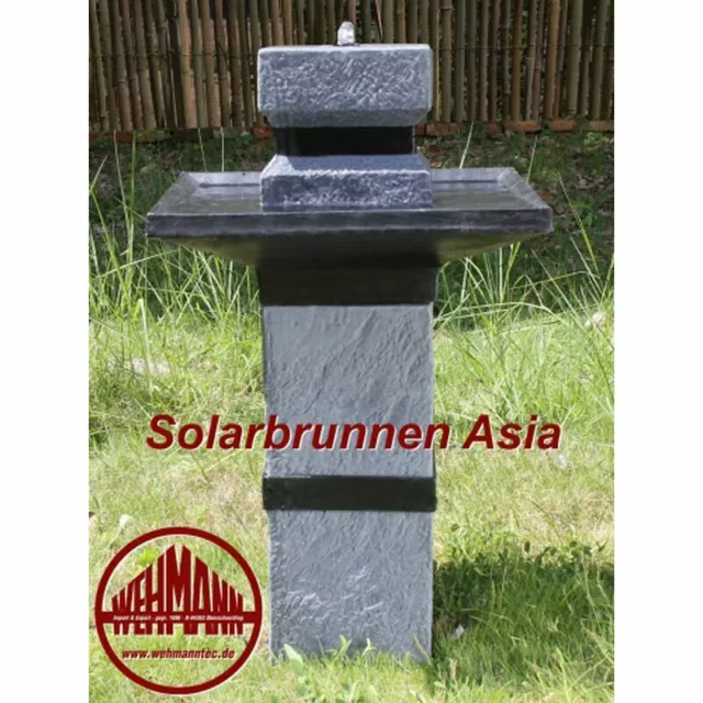 Solarbrunnen Asia Solarspringbrunnen Kaskade Brunnen Solar-Brunnen