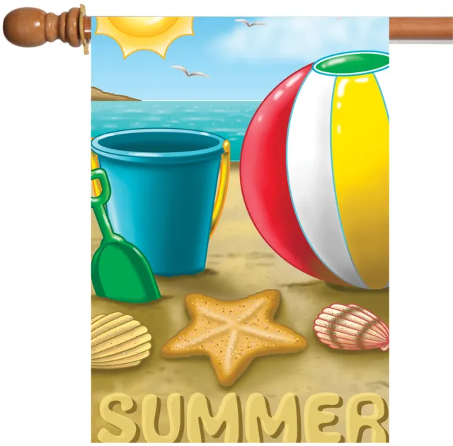 Toland Summer Beach Ball 28x40 Colorful Ocean Beach Sand Sun Fun House Flag