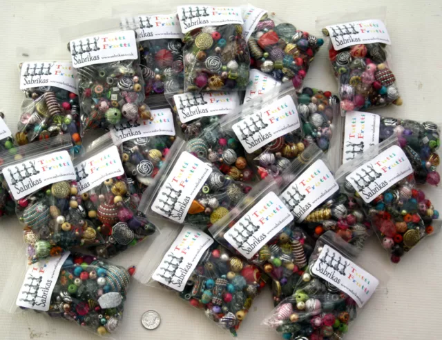 1 x Large Pack of Randomly Mixed Acrylic Jewellery Making Beads  - 100g