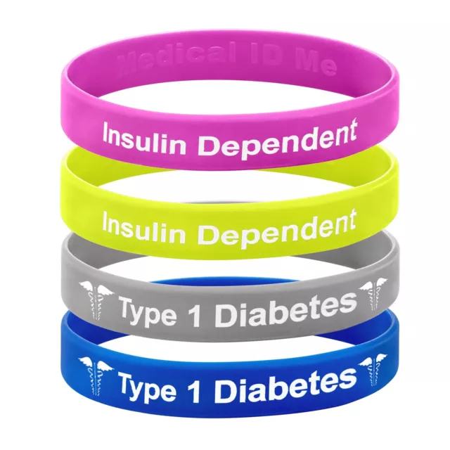 Type 1 Diabetes Wristbands Children Adults Diabetic Bracelet Insulin Dependent