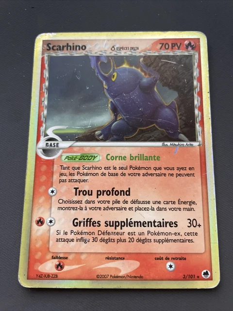 Scarhino Holo - Pokemon 3/101 Ex Ile Des Dragons Etat Correct Fr
