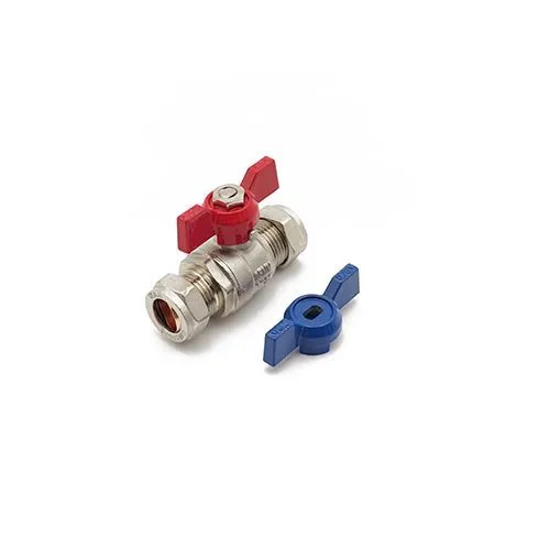 Lever Ball Valve Red & Blue 15mm Butterfly Handle 10055815