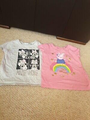 9 to 12 months Girls Next Peppa Pig & Minnie Mouse T-Shirts Bundle
