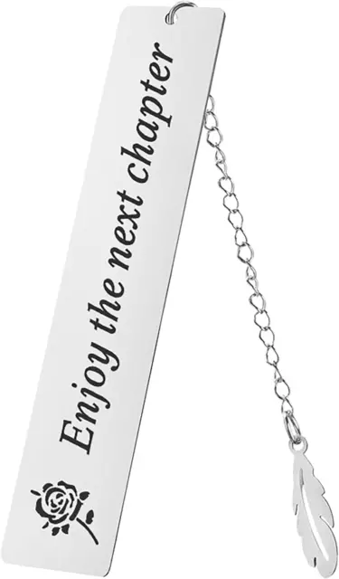 1Pcs Bookmark Engraved Enjoy The Next Chapter Retirement Gifts for Women Silver