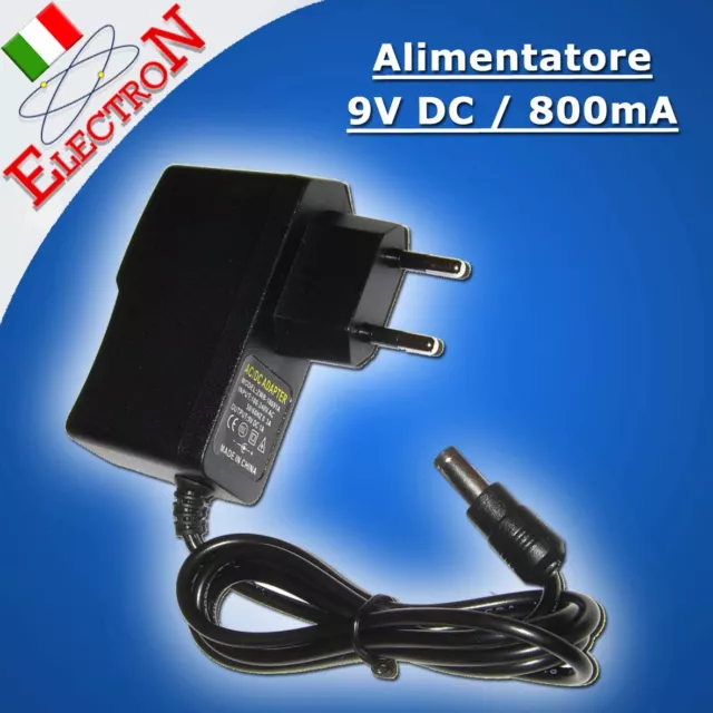 ALIMENTATORE 9V 500mA / 1A JACK 5.5 x 2.1mm CCTV Trasformatore 0,5A/1A ARDUINO 3