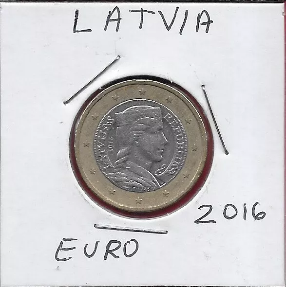 Latvia 1 Euro 2016 A Latvian Folk-Maid In Profile,Originally Depicted On The Rev