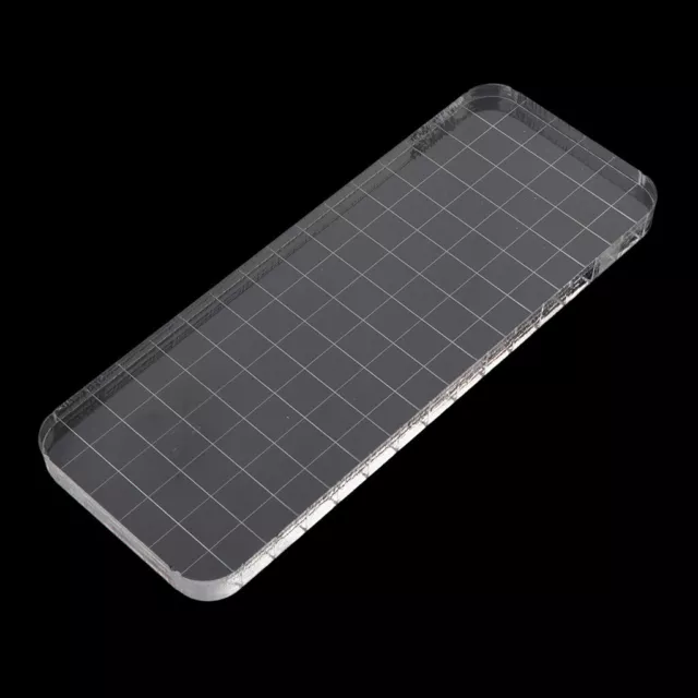 Clear Acrylic Block Stamp Blocks with Grid Stamping Craft Tool DIY 160x60mm