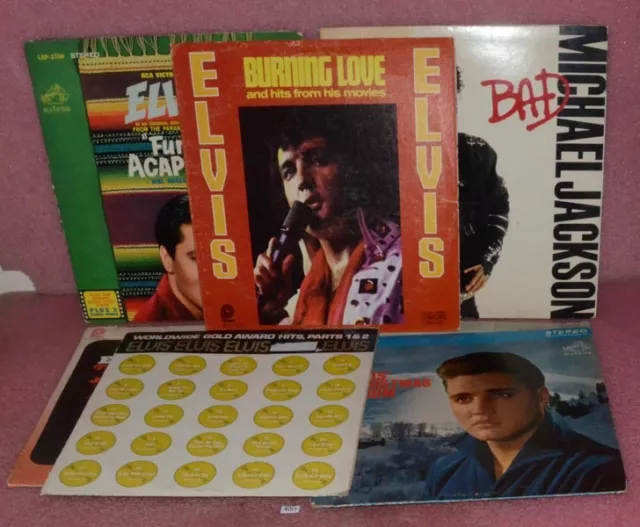 Elvis Presley Vinyl Lot With Bonus Michael Jackson.