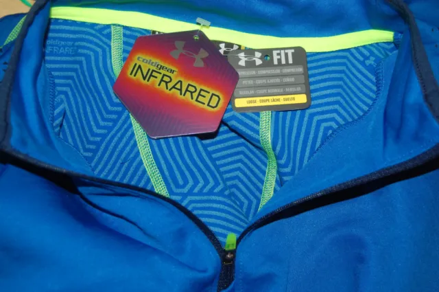 MENS UNDER ARMOUR coldgear infrared 1/4 zip warm up jacket run running ...