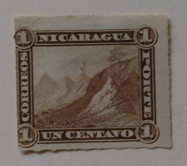 Nicaragua Stamp, 1878, sc#8, Mint, Hinged, NG, Rouletted