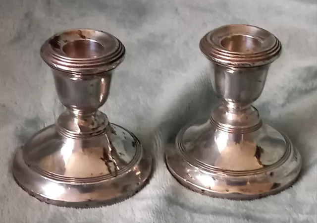 Hallmarked Silver Candlesticks. Full English Hallmarks.