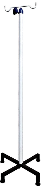"4 FT Iron Saline IV Stand For Hospital , Ivory"