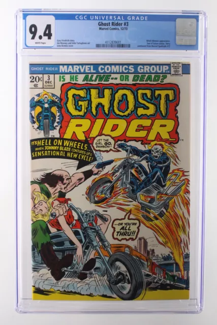 Ghost Rider #3 - Marvel Comics 1973 CGC 9.4 Witch-Woman appearance. Son of Satan