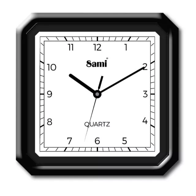 Reloj De Pared - Diseño Clasico Cuadrado - Dimensiones 28 x 28 cm  - Silencioso