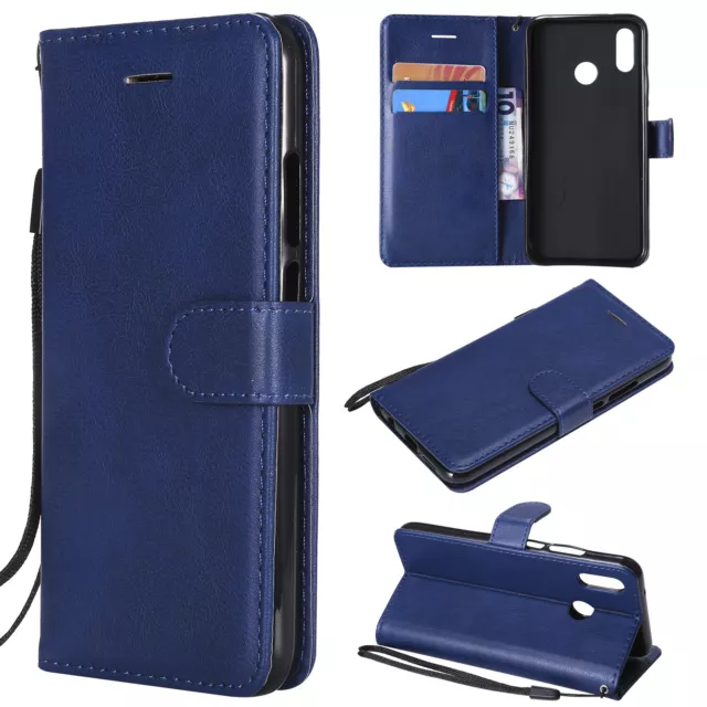 Für Huawei Y7 Y5 Y9 Y5P Y8P Y6 Solide Luxus PU Leder Flip Wallet Case Handyhülle