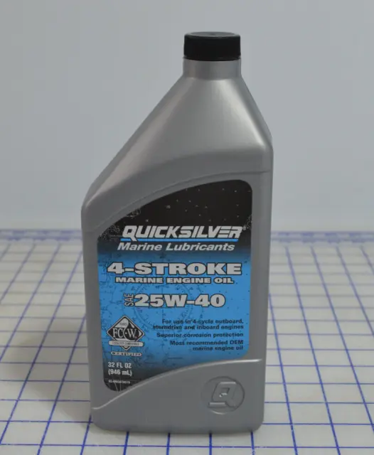 Mercury Quicksilver 4-Stroke 25W-40 Premium Engine Oil (Quart) 710-92-8M0078619