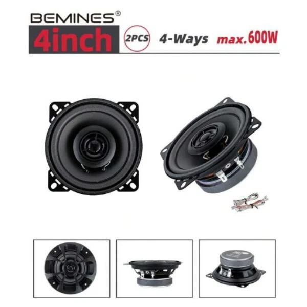 1 Set Black Aluminum Alloy Car Modified Coaxial Speaker, 400w Audio System, 1 Pa