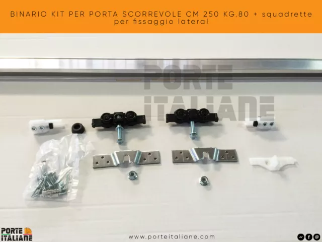 Pista Kit para Puerta Corredera CM 250 KG.80 + Grande para de Fijación