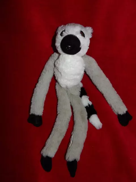 Doudou Peluche PETJES WORLD Lémurien Gris Blanc Noir
