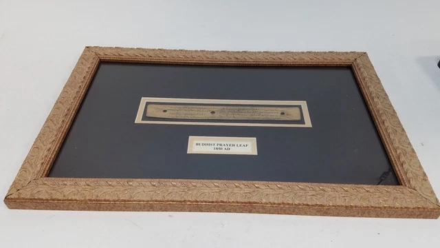 Framed Buddist Prayer Leaf 1850 AD