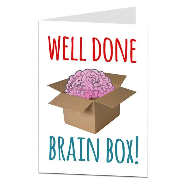 CONGRATULATIONS PASSED EXAMS Card Well Done Brain Box GCSE's University ...